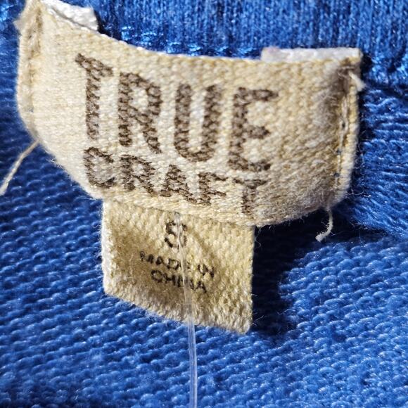 Blue Tie Dye Cotton Blend Crop Sweatshirt Size Small - Picture 3 of 4